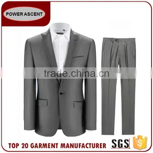 Wholesale Men Classic Arrow Lapel Fashion 1-Button Gray Trim Suits For Sale thumbnail-2