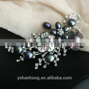 South Korea's Joker Natural Pearl Diamond Brooch Plum Flower Pin Wholesale thumbnail-2