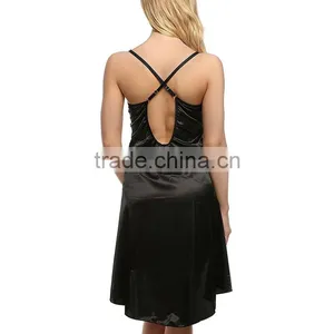 Yihao Factory Sexy Nighty Women in Nightgowns Silk Night Dress for Women thumbnail-4