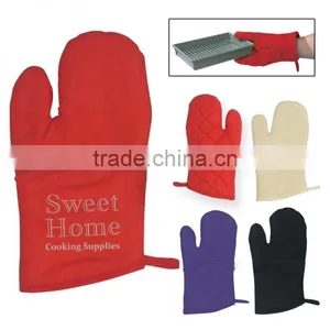 Quilted Cotton Canvas Oven Mitt - Has a Convenient Loop for Hanging, Large Imprint Area and Comes With Your Logo thumbnail-1