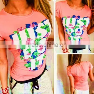 Summer Fashion Trend Letters Printed Slim Women T-shirt thumbnail-2