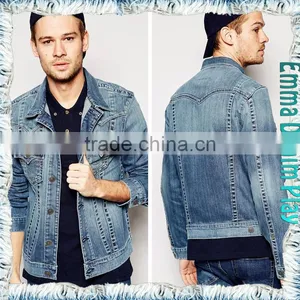 2016 Mens Pale Blue Bomber High Quality Fashion Style New Denim Jackets for Spring-Summer thumbnail-1