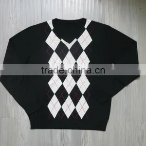 Intarsia Jacquard Knitting Pullover Casual Men Knitted Sweater Men thumbnail-1