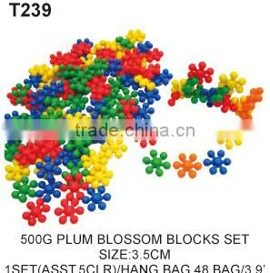 500 g Building Block Construct Kid Toys Plum Blossom Block thumbnail-1