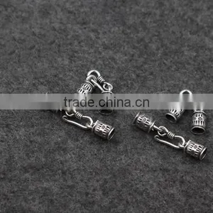 New Thailand Sterling Silver Hook and Eye Clasp End Cap With Hole 5mm thumbnail-3