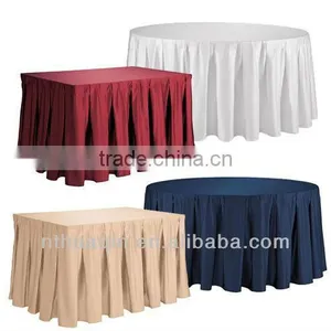 Box Pleat Polyester Table Skirts Cover Table Skirting Cover thumbnail-1