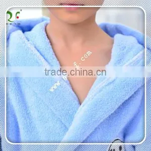 100% Cotton Hooded Bathrobe,child Kids Bathrobes thumbnail-2