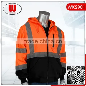 High Visibility Two Tone Color Hoody Jacket thumbnail-1