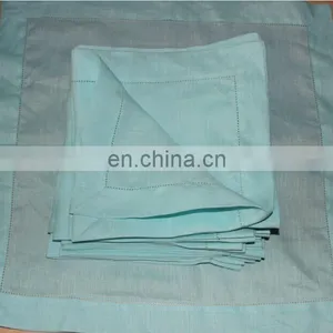Dyeing Colors Linen Napkin in Turquoise/blush/taupe Color thumbnail-5