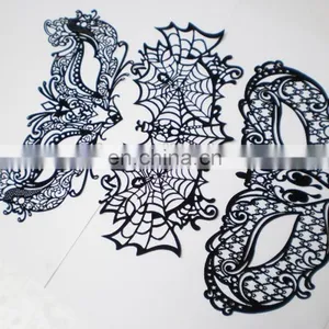 LSM02 Black Lace Eye Veil Mask, Lace Mask thumbnail-1