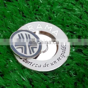 New 40mm 2 Sided Custom Embossed Metal Magnetic Golf Poker Chip Ball Marker thumbnail-1