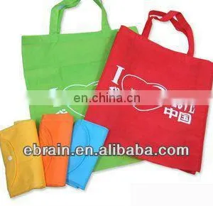 Colored Silkprinting Non Woven Bag,New Design Shopping Bag With Button, thumbnail-1