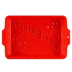 Free Sample Food Grade Heat Resistant Nontoxic Silicone Cake Mold Baking Mousse Pudding Mold Tool Happy Birthday thumbnail-5