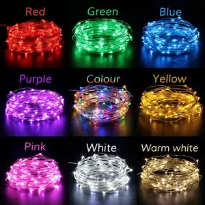 10M 33ft 100LED Copper Wire Fairy String Light With 12V 1A Power Adapter Holiday Party Wedding Christmas Decoration LED thumbnail-2