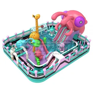 Customized Kids Fun City Inflatable Theme Park For Sale thumbnail-1