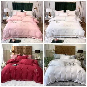 European Summer Cooling Ice Silk Bed Sheet Embroidery thumbnail-5