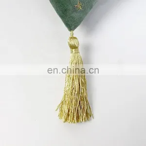 Decorative Velvet Throw Pillow Cushion Cover With Tassels for Couch thumbnail-5