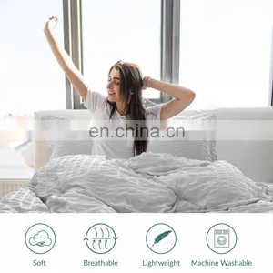 California Bedding Set Full Single King Size Grey 4 Pcs Duvet Cover Set With Zipper thumbnail-4