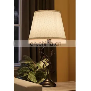Italy Modern Custom Home Decor Hotel Restaurant Office Cheap Leaf Shape Iron Base Antique Nightstand Lamps thumbnail-5