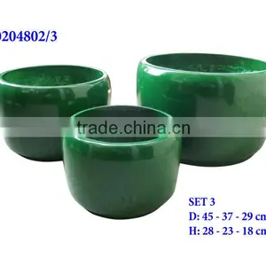 Glossy Light Cement Planters | S0204802/3 thumbnail-1