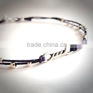 Custom Men's Courage Waxed Cotton Cord Bracelets thumbnail-1