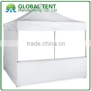 Steel Folding Marquee Tent Frame 3x3m ( 10ft X 10ft),with White Canopy & Valance(Unprinted), 1 Full Wall & 2 Side Half Walls thumbnail-1