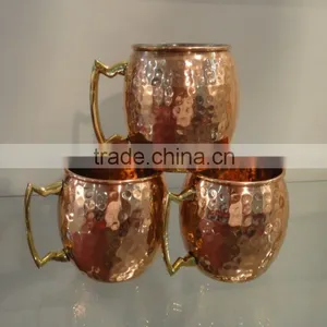 MOSCOW MULE MUG, 16-Ounce Solid Copper Hammered thumbnail-1