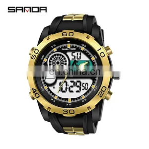 SANDA 795-1 Latest Water Resistant Analog Digital Silicone Watches Fashion Branded Wrist Watch thumbnail-2