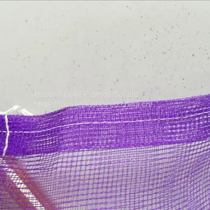 35x75cm Mono Mesh Bag With Logo Fruit Mesh Bag PE Mono Pink Garlic Sack thumbnail-2