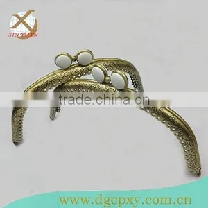 Arched Metal Frame for Purse Bags With White Gems thumbnail-3