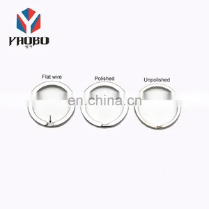 Good Quality Metal Custom Keychain Flat Split Key Ring With Chain For Anywhere thumbnail-4