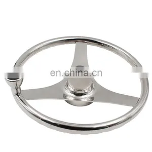 OEM Stainless Steel Marine Hardware 3 Spoke Boat Steering Wheel thumbnail-4