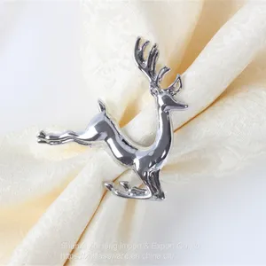 Table Accessories Rose Gold Silver Christmas Napkin Ring With Elk Plum Deer Style thumbnail-3