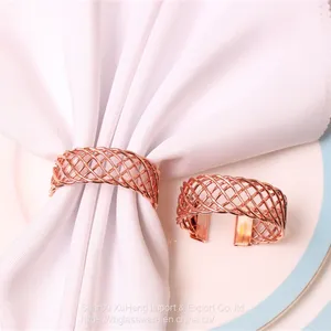 Rose Gold Silver Colored Simple Open Napkin Rings For Wedding And Events thumbnail-4