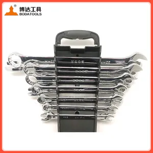 BODA 14-Piece High-quality. Combination Wrench Set for Sale, ChromeVanadium Steel, Long Pattern DesignInclude Metric Sizes 8mm-24mm With Storage Rack thumbnail-4