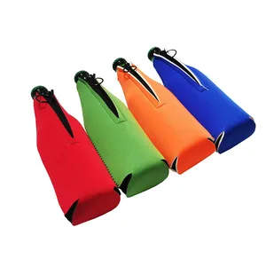 Custom Beer Wine Bottle Sleeve Cooler Zipper Neoprene Beer Bottle Holder With Opener thumbnail-2