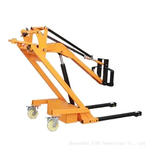 Portable Electric 500Kg 700Kg Folding Lift Load Warehouse Stacker Crank Arm Hydraulic Forklift Trucks thumbnail-2