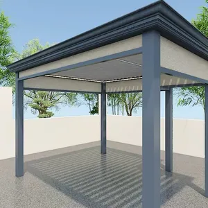 Ioclimatic Aluminum Pergola, Outdoor Weatherproof Gazebo With Adjustable Roof thumbnail-3