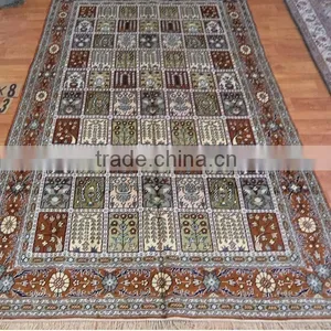 5'x8' Grey Background Persian Carpet Double Knots Handmade Cotton Carpet thumbnail-4