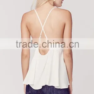 Laides Sexy White Paisley Lace Tank Tops 2015 thumbnail-4