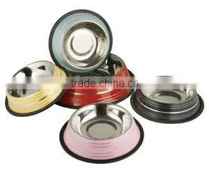 STAINLESS STEEL ANTISKID DOG BOWL/PET BOWL/FEEDER thumbnail-1