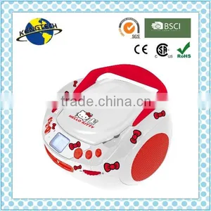 Cute Hello Kitty Red AM FM Portable Bluetooth CD Boombox thumbnail-1