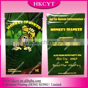 Monkey Spanker Herbal Pacakaging Bag/Aluminium Foil Bag With Zipper thumbnail-1