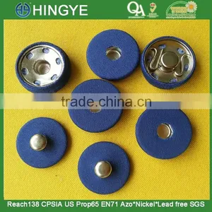 Wholesale 20mm Blue Fabric Covered Metal Garment Snap Button-- F1524 thumbnail-1