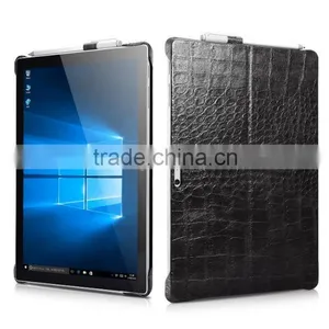Icarer Luxury Crocodile Grain Genuine Leather Case for Surface Pro 4 Original Leather Holder Back Cover for Surface Pro 4 thumbnail-1