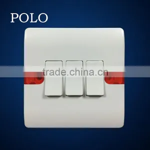 South Africa Type White Bakelite Three Gang One Way or Two Way Wall Light Electrical Switch 220v thumbnail-1