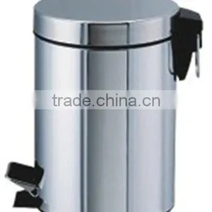Round Flameproof Stainless Steel Pedal Dustbin thumbnail-1