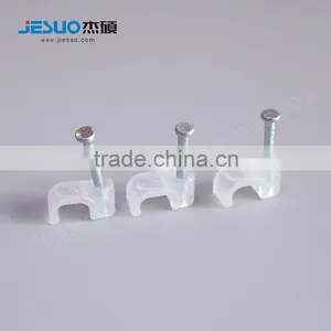 High Quality Steel Nail Plastic Wall Circle&Flat Cable Clip thumbnail-2
