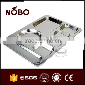 7 Big Compartments Stainless Steel Fast Food Tray thumbnail-4