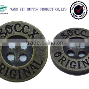15mm Customer Logo Round 4 Holes Metal Alloy Button thumbnail-1